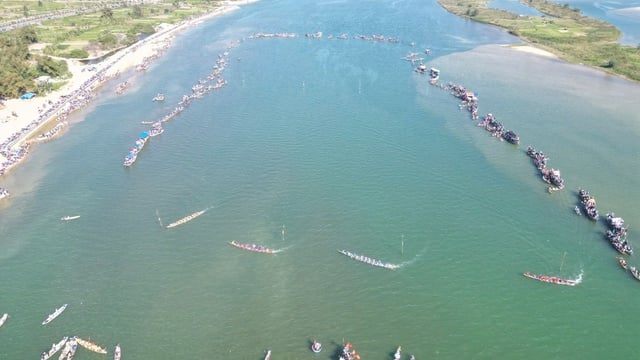 Độc đáo di sản văn hóa phi vật thể: Đua thuyền tứ linh trên sông Trà (Quảng Ngãi)